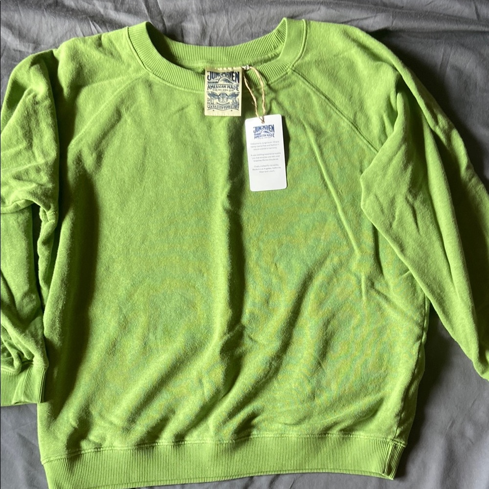 Jungmaven Green Crew Neck Sweater Relaxed Fit